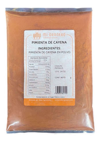 Pimienta Cayena Cayenne En Polvo Premium 500 Gramos