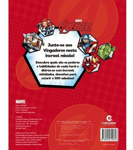 Imagem 6 de 6 de Livro 500 Adesivos E Atividade Heróis Vingadores Disney