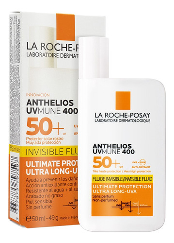 Protector Solar Anthelios Uvmune Fluid Invisib  Fps50, 50 ml