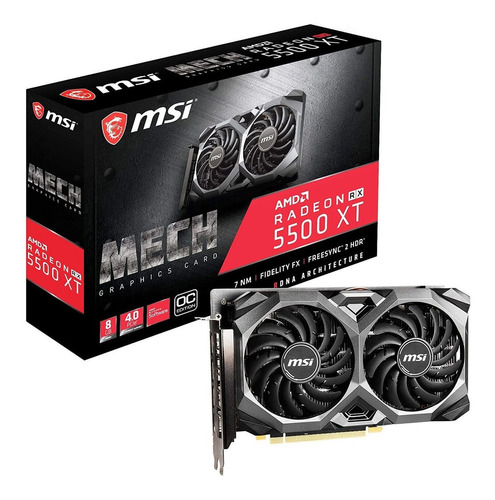 Placa de video AMD MSI  Mech Radeon RX 5500 Series RX 5500 XT RADEON RX 5500 XT MECH 8G OC OC Edition 8GB