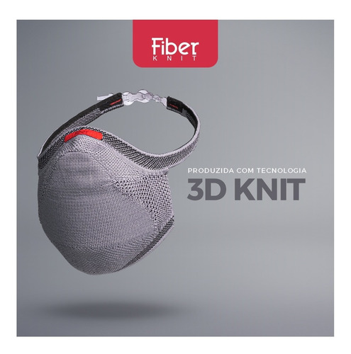 Imagem 4 de 8 de Máscara De Proteção Fiber Knit 3d Infantil Com 1 Refil Tam P