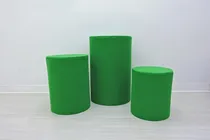 Comprar Capa Pu002F Trio De Mesas Cilindro Cor Lisa Em Tecido Decoração Cor Verde Escuro