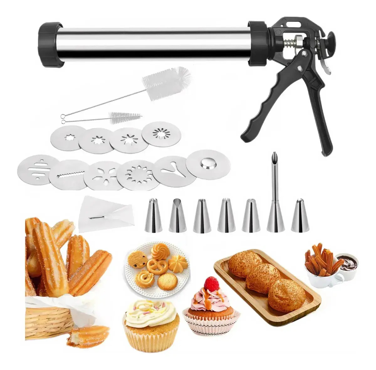 Churrera Industrial,maquina De Churros,acero Inoxidable 30421 Kit De Máquina Para Hacer Churros Y Galletas De Acero Inoxid Autrucker