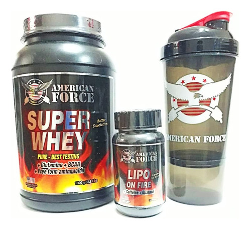 Super Whey 1k + Quemador + Vaso American Force! Envio Gratis