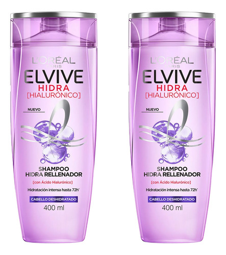 Pack Shampoo Elvive Hidra-hialurónico 400 Ml