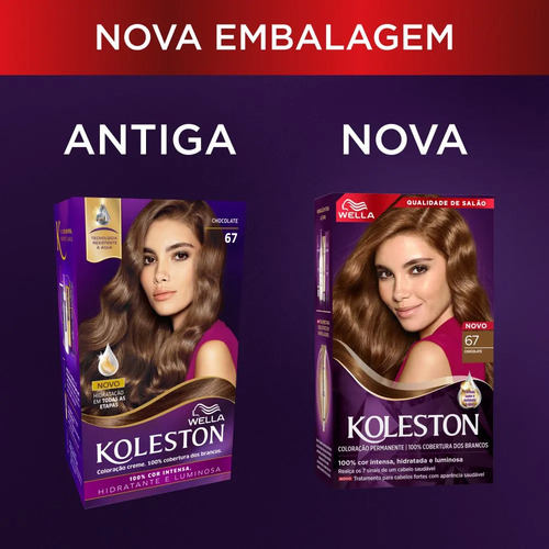 Kit 03 Coloração De Cabelo Koleston Chocolate 67 Wella