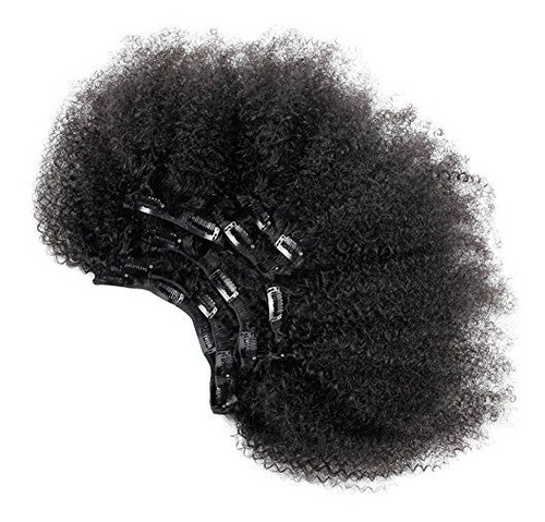 Afro Kinky Clip Rizado En Humanos Remy Extensiones De Pelo