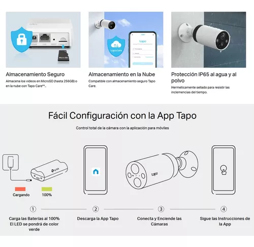 Tp-link, Cámara Seguridad Wifi Batería Smart Hub Tapo C420s1 Color Blanco