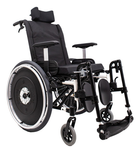 Cadeira Rodas Alumínio Avd Reclinável 48cm Branca Ortobras Cor Branco