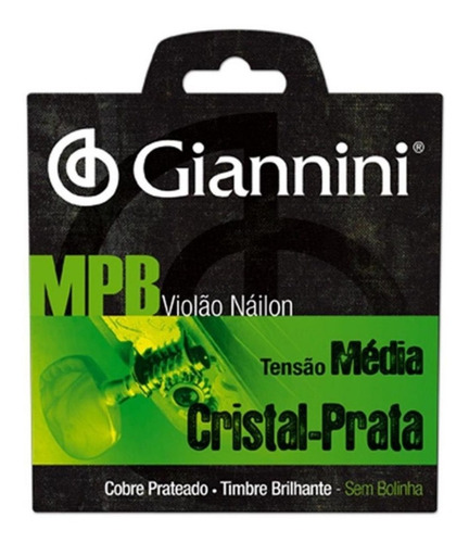 Imagem 2 de 4 de Kit C/ 4 Encordoamento Giannini Série Mpb P/ Violão Nylon