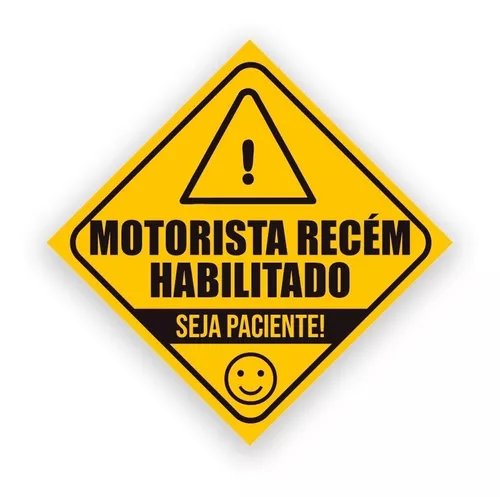 Adesivo pra carro Recém Habilitada(o) meme palito Decoração