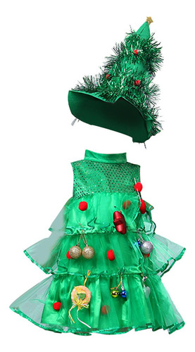 Disfraz De Árbol De Navidad Para Niñas, Ropa De 100cm