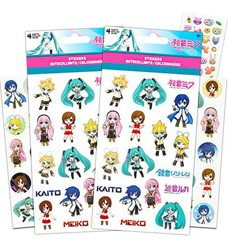 Set De Stickers Hatsune Miku - 8 Hojas Con Bono