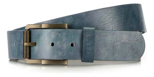 Cinturón Unifaz Ópalo De Cuero Para Hombre Hebilla Vintage V Color Azul Oscuro Talla 40