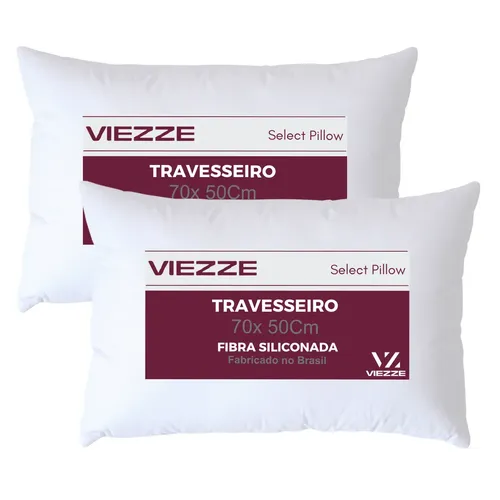 Travesseiro Viezze Luxo 50x70cm Antialérgico Kit 2 Unidades - R$ 49,9