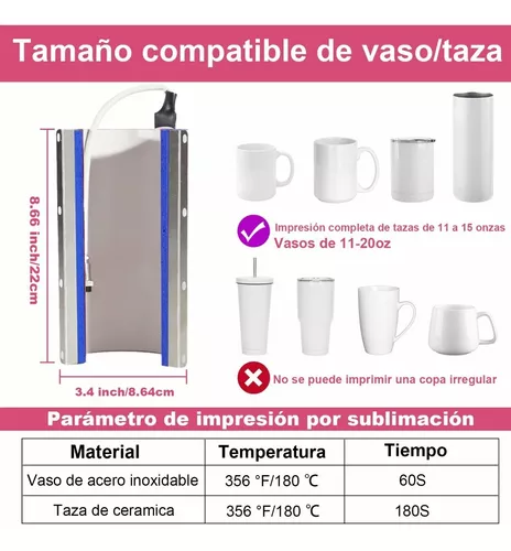 MECOLOUR Plancha Para Tazas 11-15oz Prensa Para Sublimar 