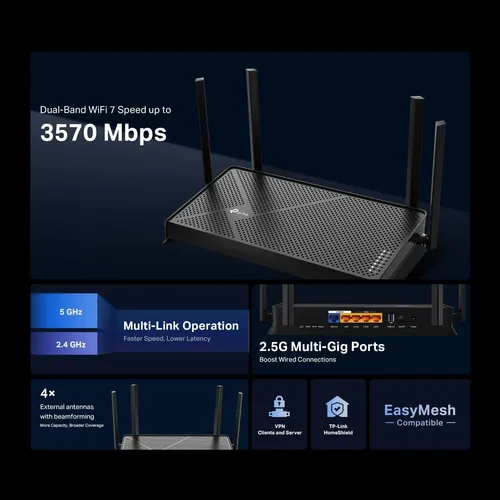 Roteador Tp-link Be3600 Wi-fi 7 Router, Archer Be230 Importa