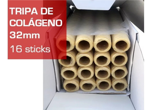 Tripa De Colágeno Para Embutir 32mm - 16 Sticks