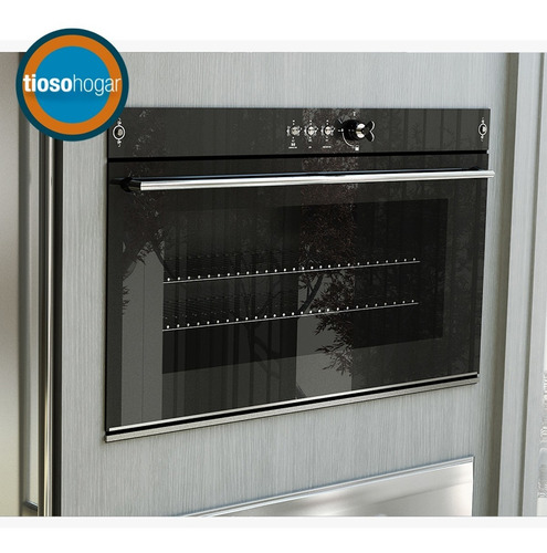 Imagen 3 de 10 de Horno A Gas Empotrar Negro Vidrio Luz Encendido Convector
