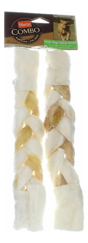 Combo 10 Inch Pig Skin And Rawhide Braided Chew Treats For L