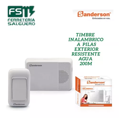 Timbre Inalambrico Exterior Resistente Agua 200m Sanderson