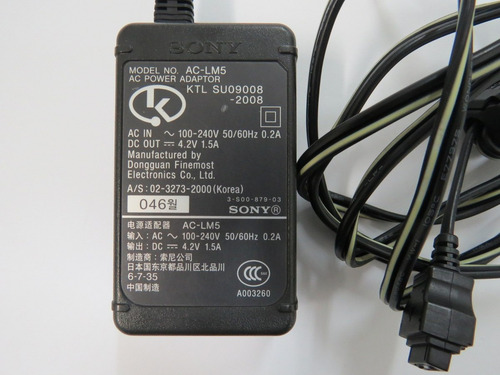 Carregador Sony Ac-lm5