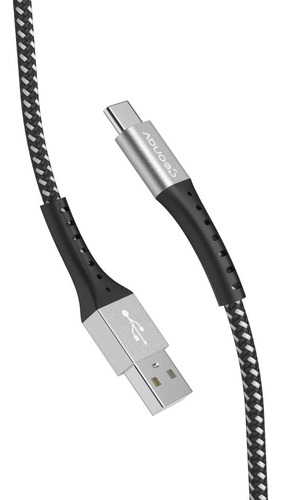 Cabo Usb-a Para Usb-c 1,2m Nylon Trançado Preto Geonav