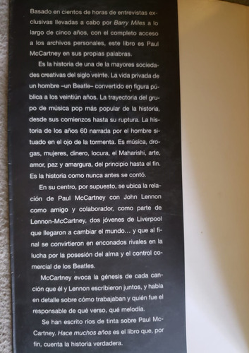 Barry Miles Paul Mccartney Hace Muchos Años Emecé (Usado)
