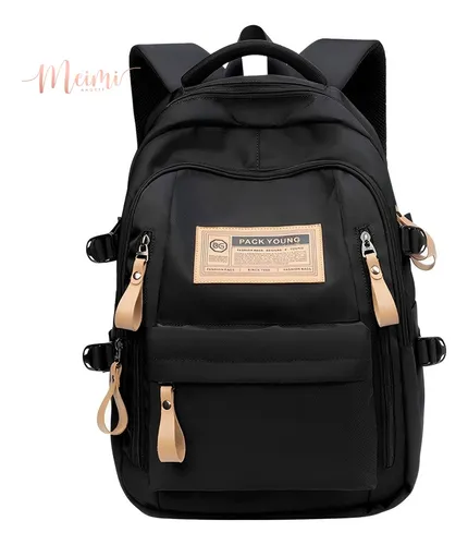 Mochila Reforçada Pack Young Meimi Amores Notebook 15.6 Cor Preto