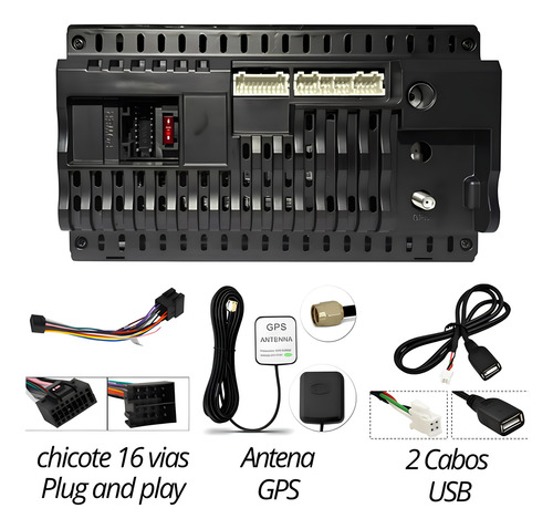 Kit Multimidia Captiva Android 13 Carplay + Moldura E Câmera