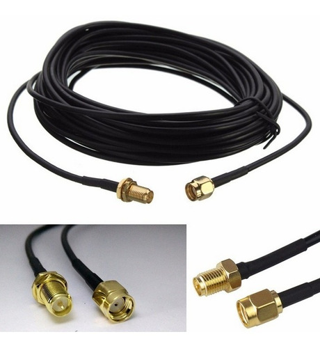 Cable Coaxial Rp-sma Extensión Antena Internet Wifi 9 Metros