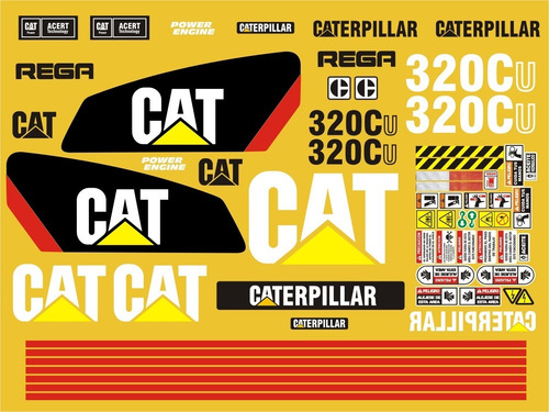 Calcomanías Para Excavadora Caterpillar 320cu Opción 2