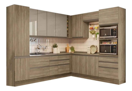 Cozinha Completa Maxxi 13 Peças (4aéreos+4balcões+2paneleiro