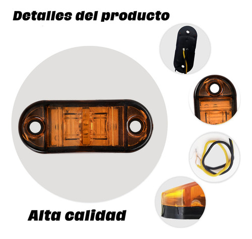 50pz Lateral Luz Led Luz De Marcador 12-24v Indicadora Ámbar