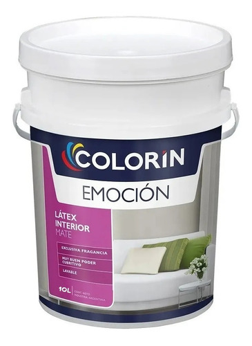 Látex Emoción Mate Colorin X 10 Lt Blanco Lavable