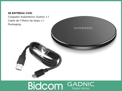 Cargador Inalámbrico 15w Carga Rápida Gadnic Portátil Usb C