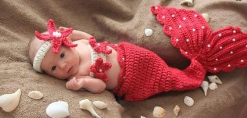 Imagem 1 de 6 de Newborn Sereia De Crochê - Cores - Props Fotografia De Bebês