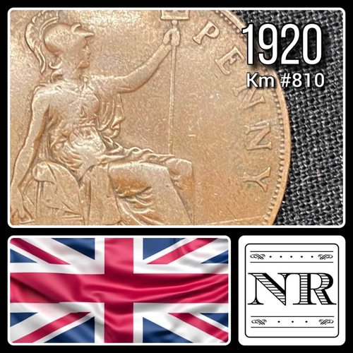 Inglaterra - 1 Penny - Año 1920 - Km #810 - Britania