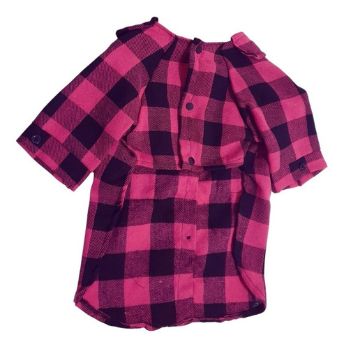 Imagem 2 de 3 de Camisa Xadrez Para Cachorro Pet Flanelada Pequeno Porte