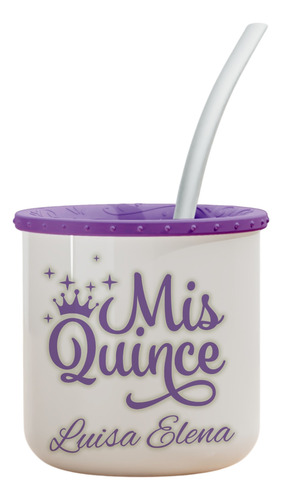 Mates De Plástico Encastrables Personalizados Souvenir Mate Blanco Mis Quince Part 1