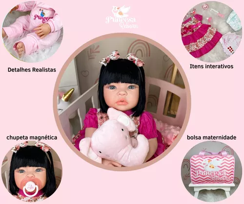 Boneca Bebê Reborn Real 18 Itens Bolsa Maternidade Promoção