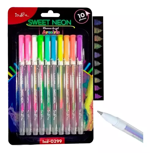 Bolígrafos de gel de varios colores 0.38 mm (Pack de 10)