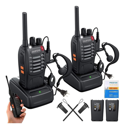 Radios Baofeng Walkie Talkies Bf-888s Kit 2 Pc Manos Libres