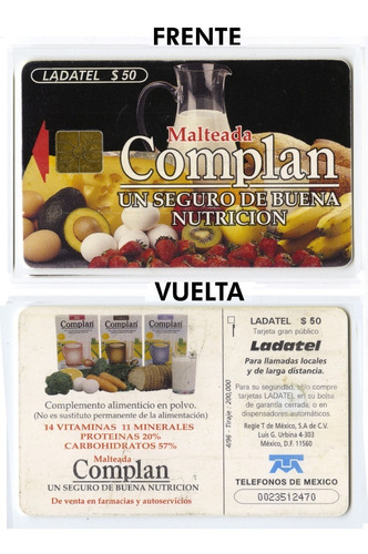 Tarjeta Ladatel $20 Malteada Complan: Frutas Y Malteadas