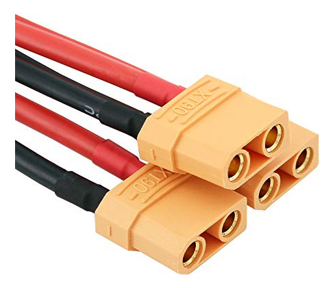 Pack 3pcs Conectores Xt90 Hembra Con Cable 12awg De 10cm