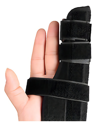 Férula De Aluminio Para Muñeca Con Protector De Dedos Color Negro