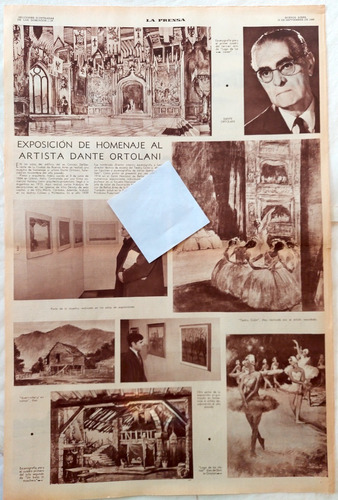 Pintor Dante Ortolani Exposición Homenaje 1968 La Prensa