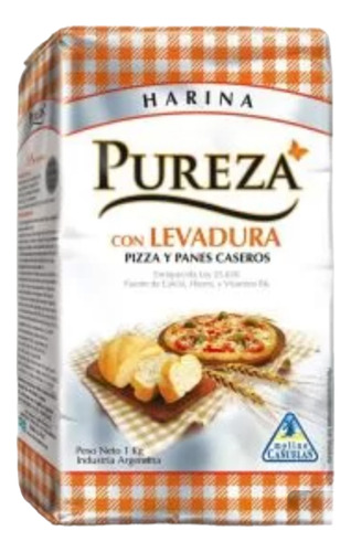 Harina Pureza Con Levadura Pizza Y Pan Casero De 1kg, 10u