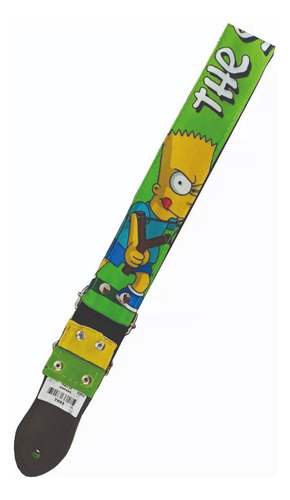 Thali Para Guitarra O Bajo Electrico Diseño Bart Simpson Color Verde Lima