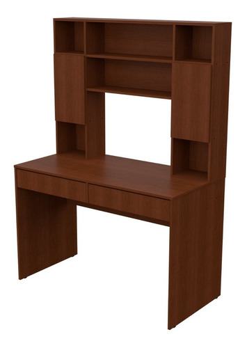 Escritorio Mosconi 720 con alzada 1 cajón melamina de 121m x 168cm x 60cm tabaco